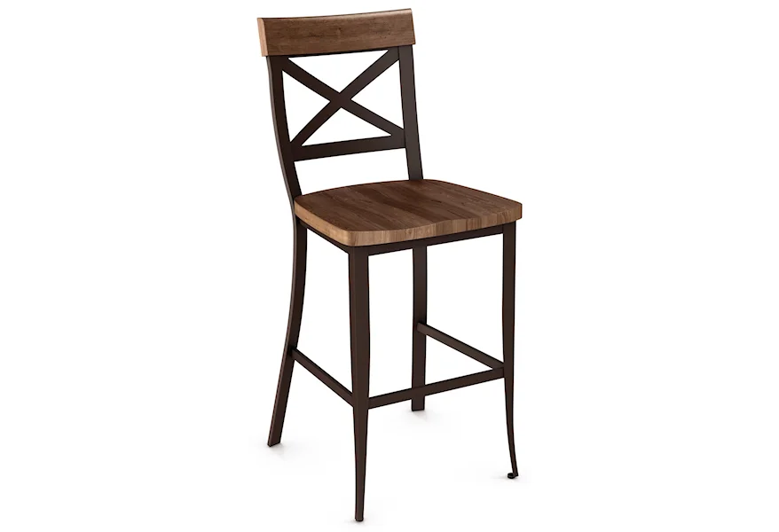 Industrial - Amisco 30" Kyle Non Swivel Bar Height Stool by Amisco at Esprit Decor Home Furnishings